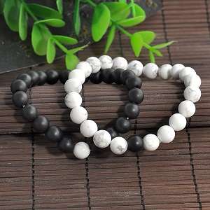 2pcs His & Hers Distance Bracelet Lava Bead Matching YinYang Lovers Gift Best Deals & Coupons in America